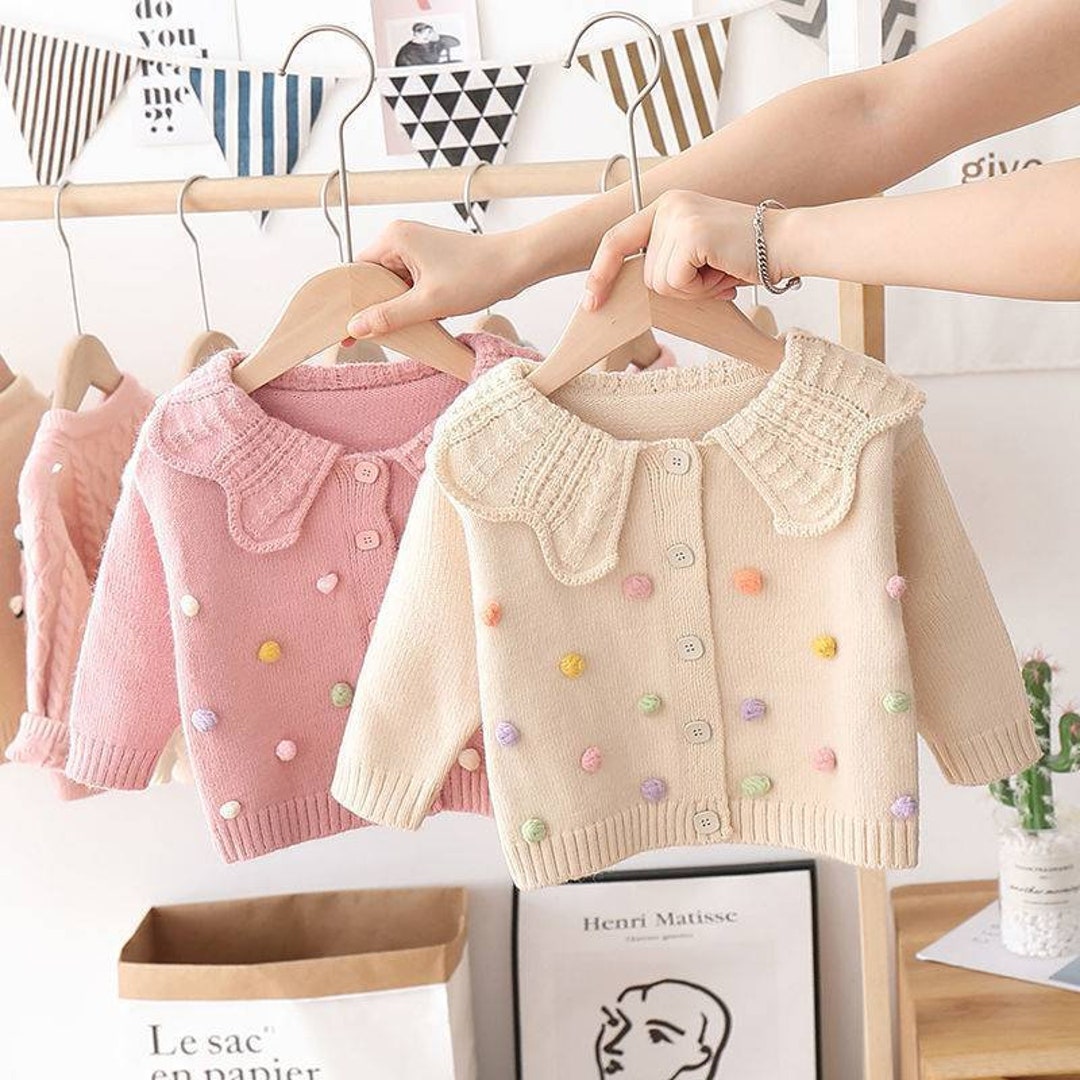 Newborn Baby Cardigan Pink Cardigan Girl Sweater Warm Cardigan