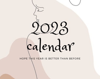 2023 Monthly Calendar letter Size, Printable Calendar, Year Calendar, Minimalist Calendar, Calendar Template, Calendar 2023