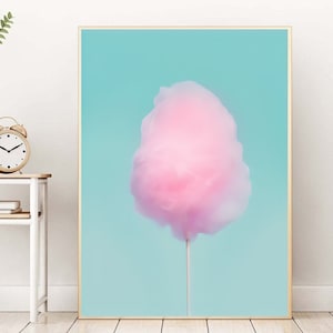 Pink Candy Floss Blue Prints Home Wall Art Wall Decor Prints Gifts A3 A4