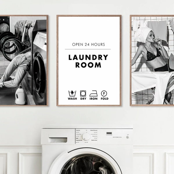 Laundry Room Utility Kitchen Set Of 3 Prints Home Wall Art Wall Decor Prints Gifts Kitchen Prints A4 A3