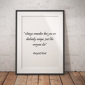 Unique Quote (Printable Decor, Quotes, funny quotes, motivational, demotivational, wall art, line art, printable, digital)