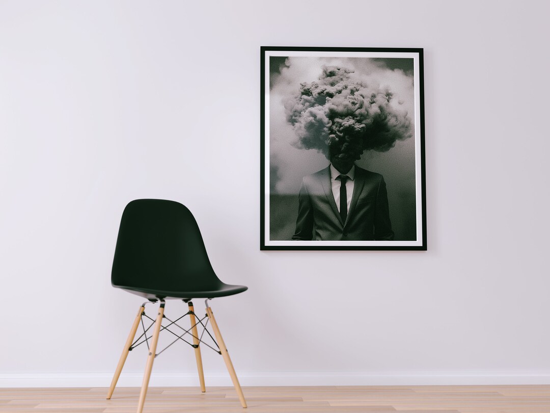 Smoking Jacket portrait Decor, Photorealistic Portrait, Surreal Art