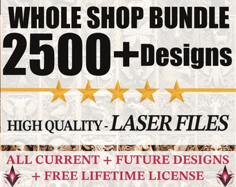 Whole Shop Bundle, Lasergravur PNG-Dateien | 3D Illusion | Gravur | Lightburn, X-Tool, Glowforge, CNC, Bosslaser, Omtech, 3D-Dateien