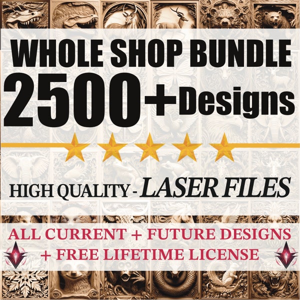 Bundle, Lasergravur PNG-Dateien | 3D Illusion | Gravur | Lightburn, X-Tool, Glowforge, K40 CO2, CNC, Bosslaser, Omtech, Laser 3D-Dateien