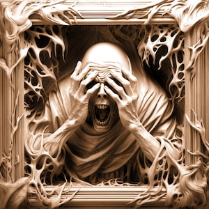 Laser Burn PNG | 3D Illusion | Engrave | Laser Ready |  Lightburn File | Digital Design File | Halloween Edition - Zombie 2