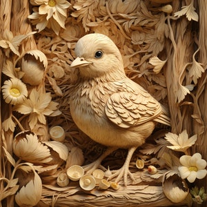 Laser Brennen PNG | 3D Illusion | Gravur | Laserbereit | Lightburn-Datei | Digitale Designdatei | Spring Flower - Egg Huhn , Osterküken 5