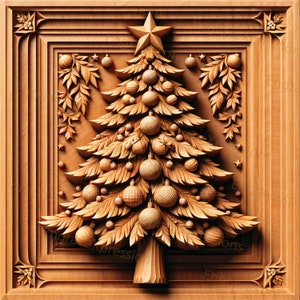 Laserbrand PNG | 3D illusie | Graveren | Laserklaar | Lightburn-bestand | Digitaal ontwerpbestand | Kerstboom 5