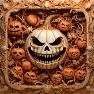 Laser Burn PNG | 3D Illusion | Engrave | Laser Ready |  Lightburn File | Digital Design File | Halloween Edition - Halloween - Pumpkin