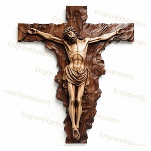 Graver au laser PNG | Illusion 3D | Graver | Prêt pour le laser | Fichier de brûlure légère | Fichier de conception numérique | Religion Pâques - Crucifixion - Croix Jésus