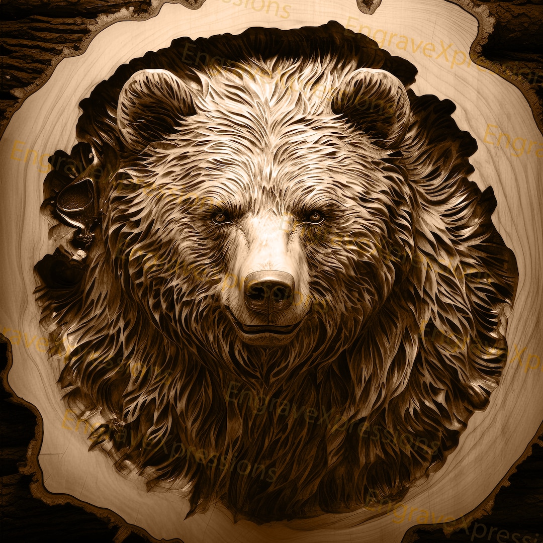 3D Bear Laser Engrave File: Wildlife Art PNG, SVG (digital Download) - Etsy