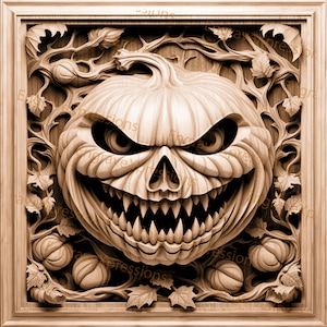 Laserbrand PNG | 3D illusie | Graveren | Laserklaar | Lightburn-bestand | Digitaal ontwerpbestand | Halloween-editie - Jack O Lantern - Pompoen