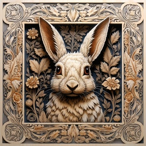 Graver au laser PNG | Illusion 3D | Graver | Prêt pour le laser | Fichier de brûlure légère | Fichier de conception numérique | Oeuf de fleur de lapin - Lapin de Pâques mignon 9