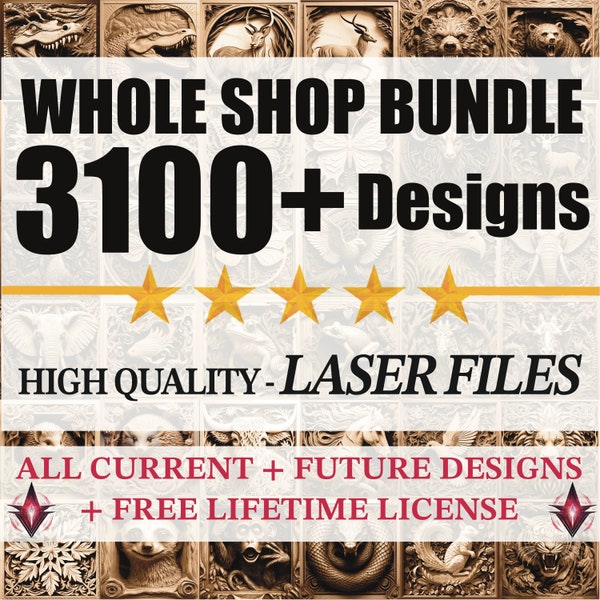 Bundle, Lasergravur PNG-Dateien | 3D Illusion | Gravur | Lightburn, X-Tool, Glowforge, K40 CO2, CNC, Bosslaser, Omtech, Laser 3D-Dateien