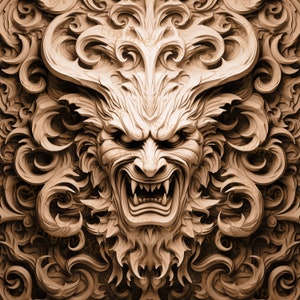 Laser Burn PNG / Ilusión 3D / Grabado / Láser Listo / Archivo Lightburn / Archivo de Diseño Digital / Malvado / Demonio / Diablo - 2