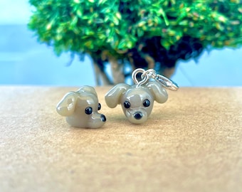 Lampwork Glass Italian Greyhound Bead (11x15mm): Dog Animal Charm, Keychain Phone Accessory, Jewelry Making