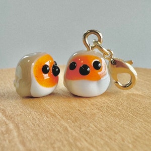 Lampwork Rotkehlchen Perle: Zipper Pull, Schlüsselanhänger, Handyclip, Taschenanhänger
