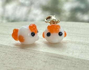 Lampwork Goldfish Bead: Glass Fish Zipper Pull, Keychain, Phone, Purse Charm