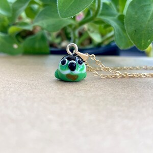 Green Cheek Conure Glass Bead Necklace - Handmade Lampwork, Cute Parakeet Parrot Miniature Jewelry, Gift for Bird Mom