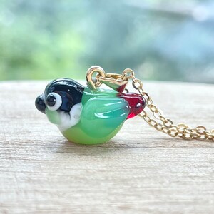 Green Cheeked Conure Necklace, Handmade Glass Beads, Parakeet, Parrot, Bird, Cute, Black Head Conure, Conure Jewelry, Gift for Her