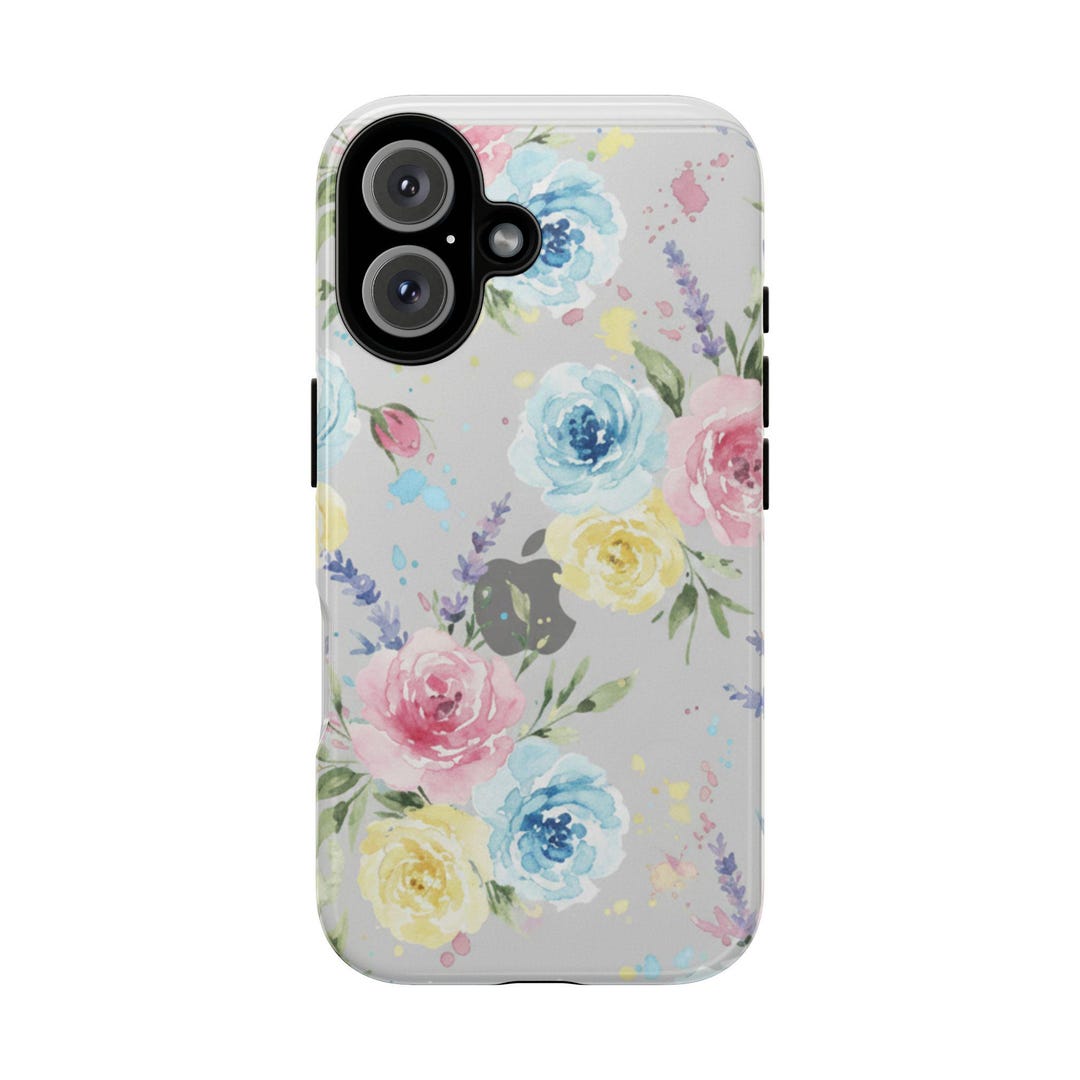 Pastel Watercolor Roses Phone Case | Floral iPhone Cover, Spring Garden ...