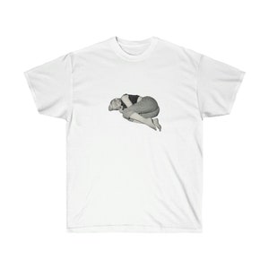 Dreamy Marilyn Monroe - Classic Fit Cotton Tee with Aesthetic B&W Print of Sleeping Monroe