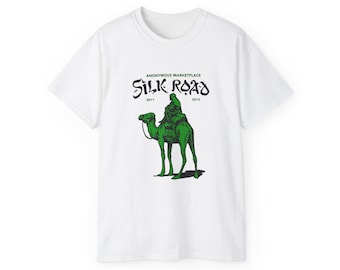Silk Road Darknet Tee - Classic Fit Cotton Cool Graphic Tee With Aesthetic Silk Road Camel Print