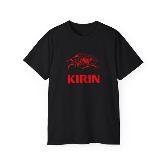 Kirin Beer Cool Graphic Tee with Red Chinese Dragon Print - Streetwear Classic Fit Cotton Tee