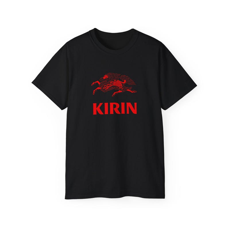 Kirin Beer Cool Graphic Tee with Red Chinese Dragon Print - Streetwear Classic Fit Cotton Tee image 1