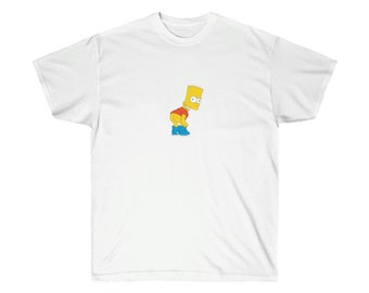 Bart Simpson Ass Tee - Classic Fit Cotton T-Shirt with Funny Graphic Print of Bart Simpson