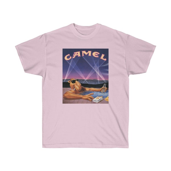 Joe Camel Pool Party T-Shirt - Cotton Classic Fit with Bold Smoking and Drinking Print