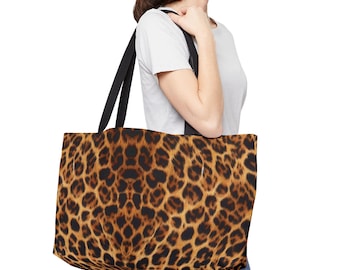 Leopard Print Weekender Tote Bag