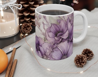 Lilac Flower Ceramic Mug 11oz - Etsy