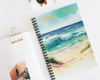 Notepad, Beach, Sand, Peaceful Notes, Spiral Notebook - Ruled Line