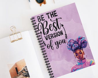Purple, Believe In Yourself, Female Spiral Notebook - Ruled Line