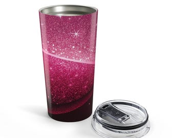 Sparkling Pink Stainless Steel Tumbler - Glitter Insulated Cup
