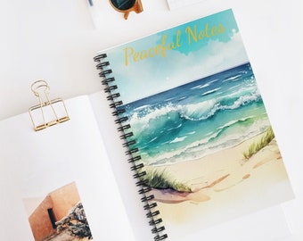 Notepad, Beach, Sand, Peaceful Notes, Spiral Notebook - Ruled Line