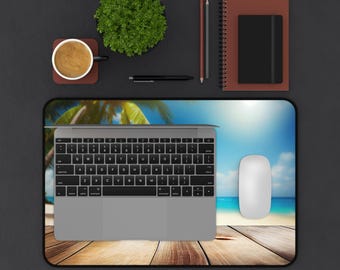 Beach Theme Desk Mat: Tropical Workspace Decor