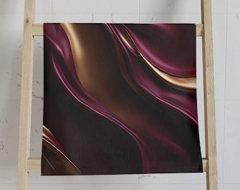 Burgundy, Gold Hand Towel