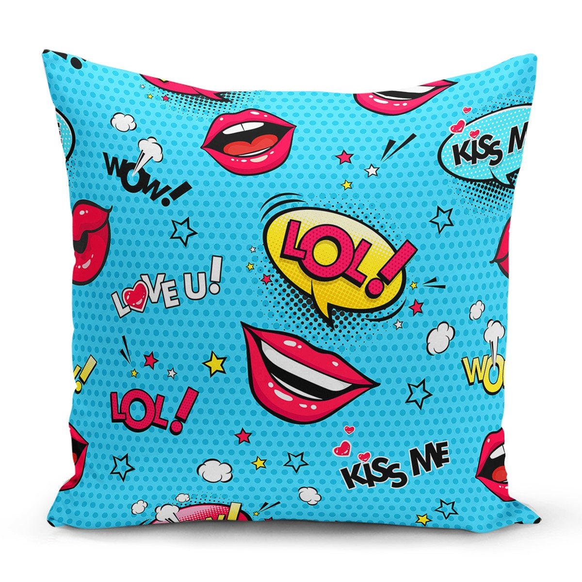 Red Lips Pop Art Pillow Super Mom Pillow Case,woman