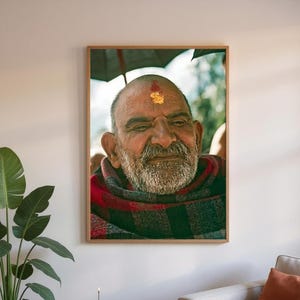 Unframed Poster Of Neem Karoli Baba | Spiritual Home Wall Decor | Bhagavan Guru Image