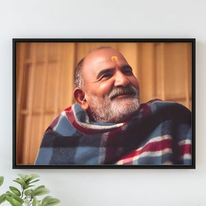 Unframed Photo Of Neem Karoli Baba  | Bhagavan Photo | Sage Reminder Image | Sacred Serenity Home Decor | Tranquil Art