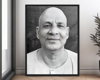 Sivananda Saraswati Unframed Portrait | Motivational Reminder Image | Sacred Serenity Home Decor | Tranquil Art