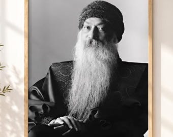 Osho Rajneesh Wooden Frame Poster, Spiritual Home Wall Decor - Etsy