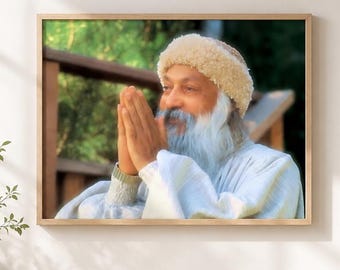 Osho Rajneesh Wooden Framed Portrait | Guru Photo | Sage Reminder