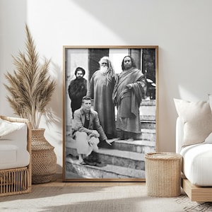 Swami Keshabananda & Yogananda Unframed Poster | Spiritual Home Wall Decor | Guru teacher Photo
