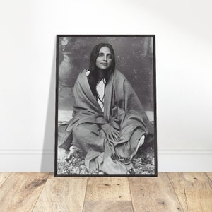 Premium Wooden Framed Poster Sri Anandamayi Ma | Indian Saint Picture | Spiritual Teacher Image | Guru Wall Decor