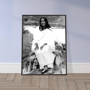 Premium Wooden Framed Poster Sri Anandamayi Ma, Indian Saint Picture, Spiritual Teacher Image, Guru Wall Decor