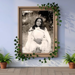 Fotografía sin marco de Sri Anandamayi Ma / Retrato de un gurú / Imagen de un sabio / Decoración del hogar con serenidad sagrada / Arte tranquilo