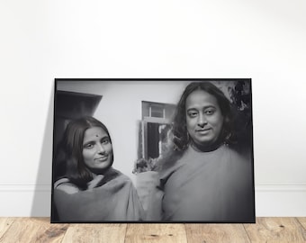 Unframed Poster Of Sri Anandamayi Ma & Yogananda | Guru Photo | Sage Reminder Image | Sacred Serenity Home Decor | Tranquil Art
