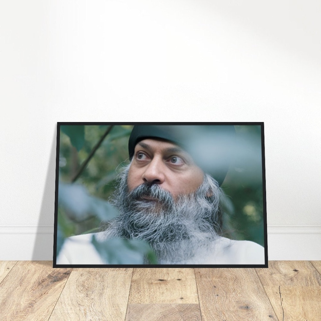 Osho 木製フレーム肖像画 | ラジニーシ写真 | 賢者の思い出画像 | 神聖